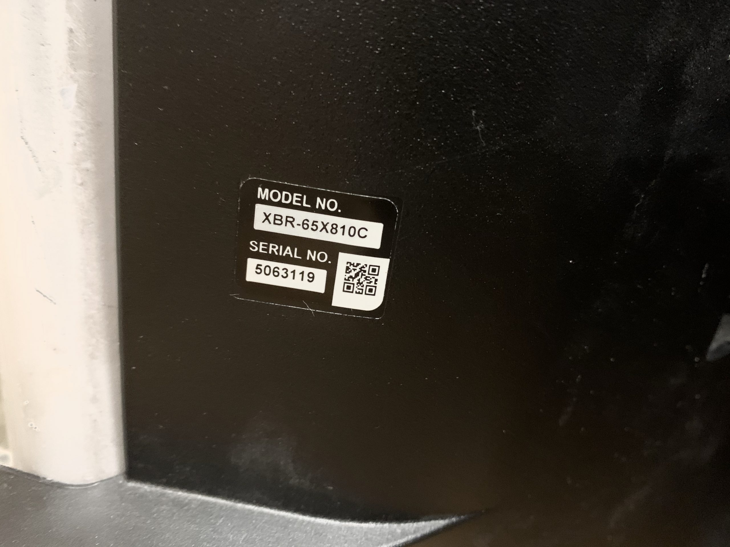 TV Model: XBR-65X810C